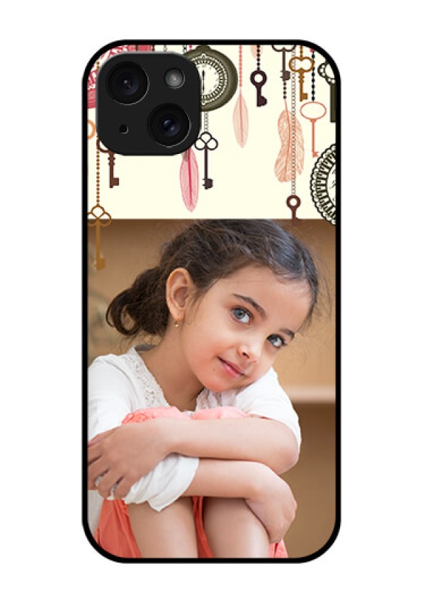 iPhone 15 Plus Custom Glass Phone Case - Boho Style Design