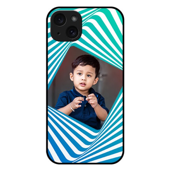 iPhone 15 Plus Custom Glass Phone Case - Abstract Spiral Design