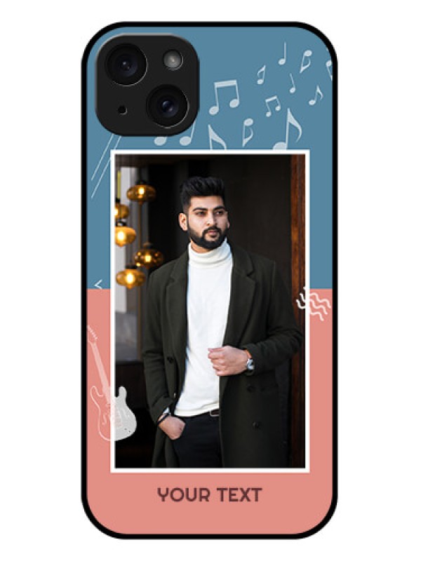 Custom iPhone 15 Plus Custom Glass Phone Case - With Color Musical Note Design