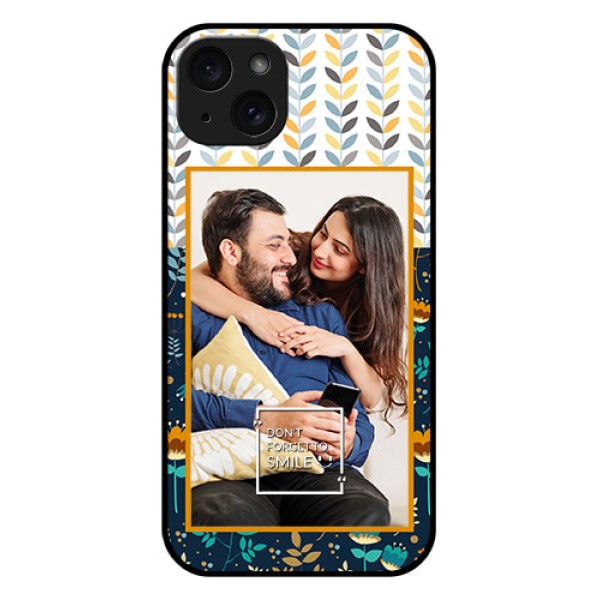 iPhone 15 Plus Custom Glass Phone Case - Pattern Design