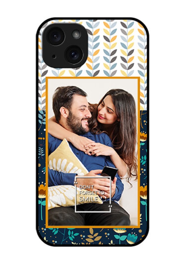iPhone 15 Plus Custom Glass Phone Case - Pattern Design