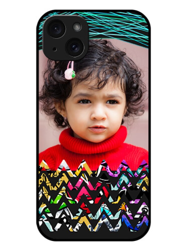 Custom iPhone 15 Plus Custom Glass Phone Case - Neon Abstract Design