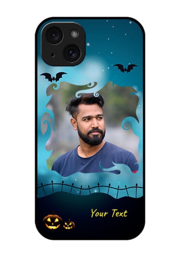 iPhone 15 Plus Custom Glass Phone Case - Halloween Frame Design