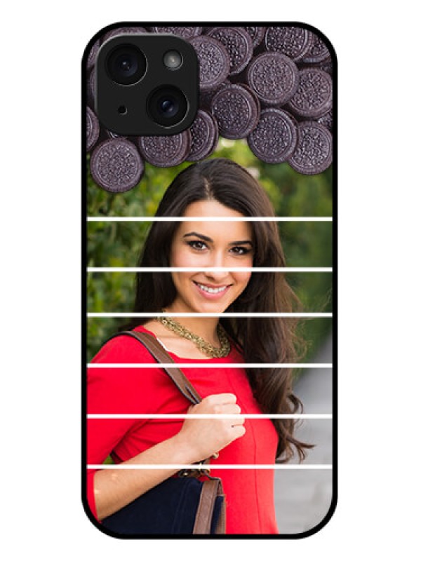Custom iPhone 15 Plus Custom Glass Phone Case - With Oreo Biscuit Design
