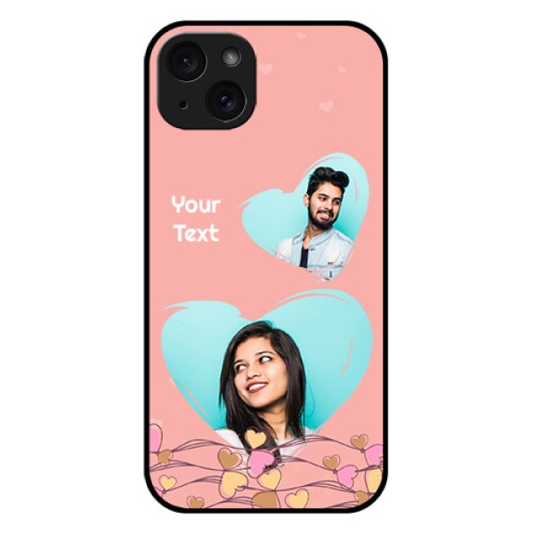 iPhone 15 Plus Custom Glass Phone Case - Love Doodle Design