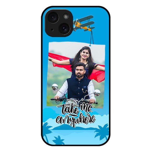 iPhone 15 Plus Custom Glass Phone Case - Traveller Design