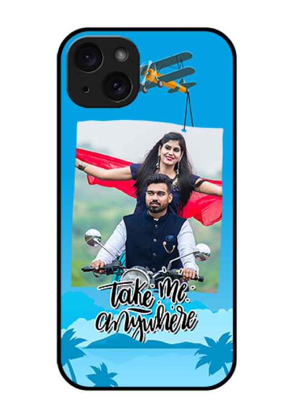 iPhone 15 Plus Custom Glass Phone Case - Traveller Design