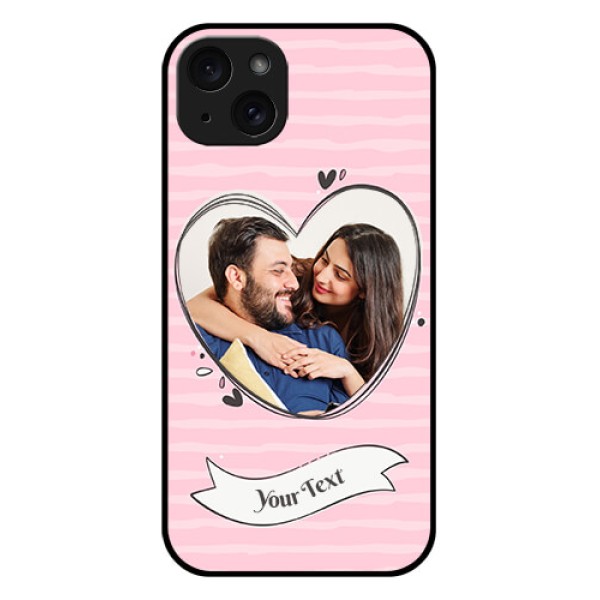 iPhone 15 Plus Custom Glass Phone Case - Vintage Heart Design