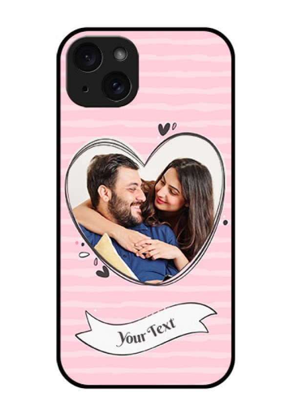 iPhone 15 Plus Custom Glass Phone Case - Vintage Heart Design