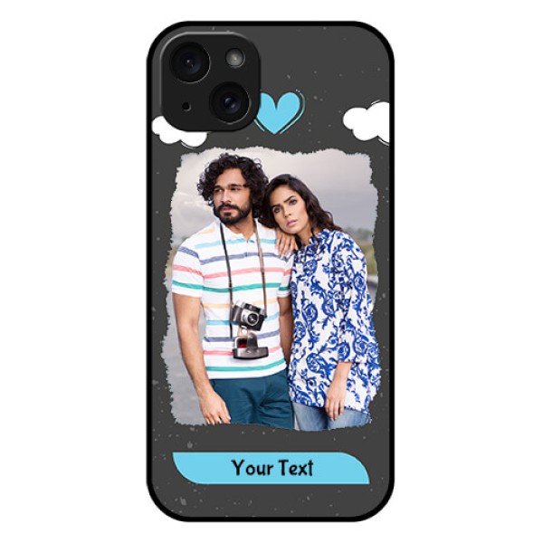 iPhone 15 Plus Custom Glass Phone Case - Splashes With Love Doodles Design iPhone 15 Plus Custom Glass Phone Case - Splashes With Love Doodles Design