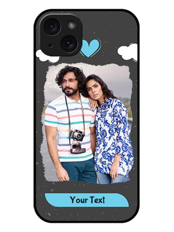 Custom iPhone 15 Plus Custom Glass Phone Case - Splashes With Love Doodles Design