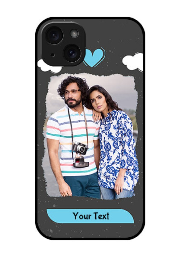 iPhone 15 Plus Custom Glass Phone Case - Splashes With Love Doodles Design