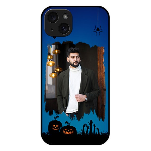 iPhone 15 Plus Custom Glass Phone Case - With Pro Halloween Design iPhone 15 Plus Custom Glass Phone Case - With Pro Halloween Design