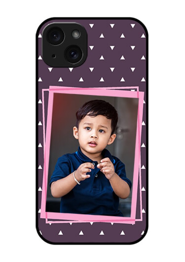 iPhone 15 Plus Custom Glass Phone Case - Triangle Pattern Dotted Design