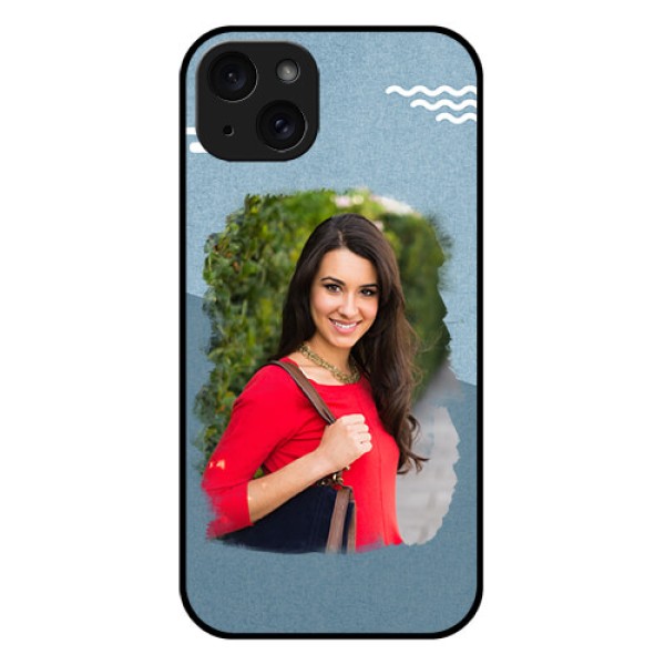 iPhone 15 Plus Custom Glass Phone Case - Grunge Line Art Design