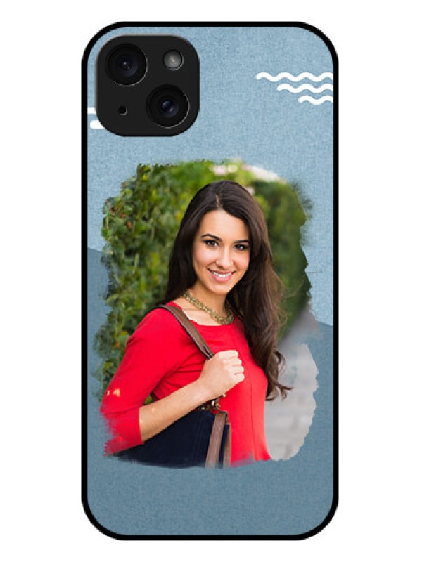 Custom iPhone 15 Plus Custom Glass Phone Case - Grunge Line Art Design