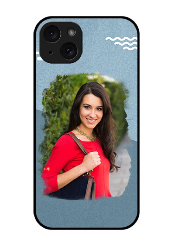 iPhone 15 Plus Custom Glass Phone Case - Grunge Line Art Design