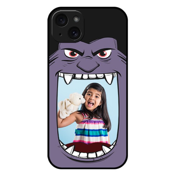 iPhone 15 Plus Custom Glass Phone Case - Angry Monster Design