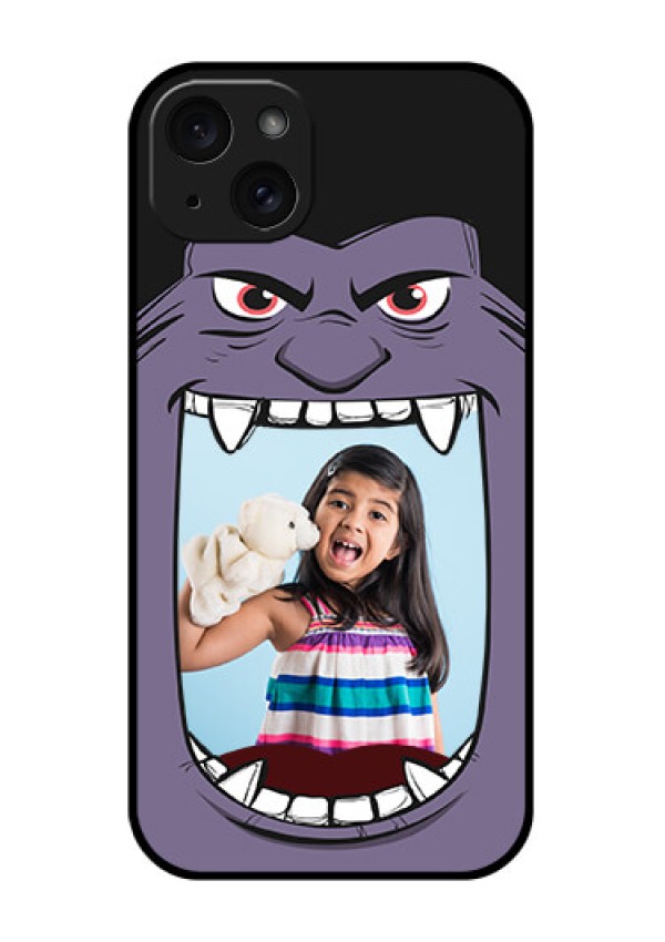iPhone 15 Plus Custom Glass Phone Case - Angry Monster Design