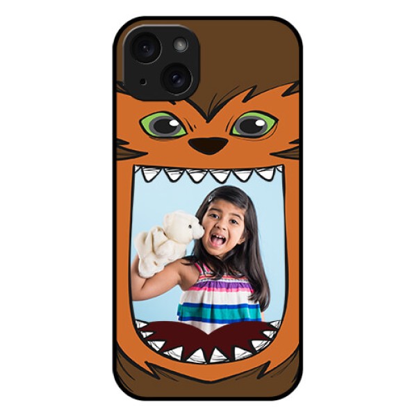 iPhone 15 Plus Custom Glass Phone Case - Owl Monster Back Case Design iPhone 15 Plus Custom Glass Phone Case - Owl Monster Back Case Design