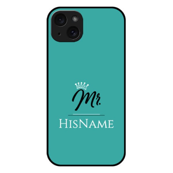 iPhone 15 Plus Custom Glass Phone Case - Mr With Name Design