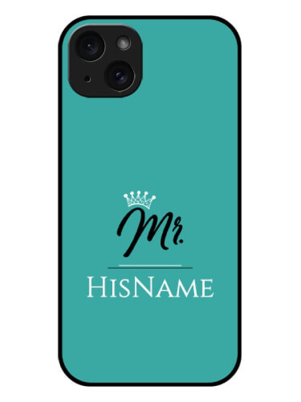 Custom iPhone 15 Plus Custom Glass Phone Case - Mr With Name Design