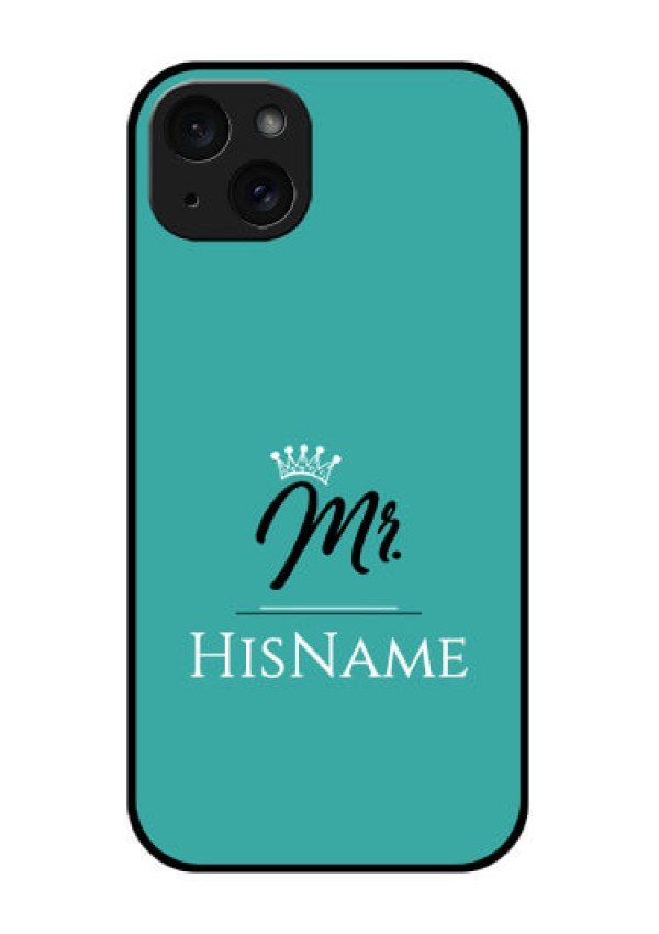 iPhone 15 Plus Custom Glass Phone Case - Mr With Name Design