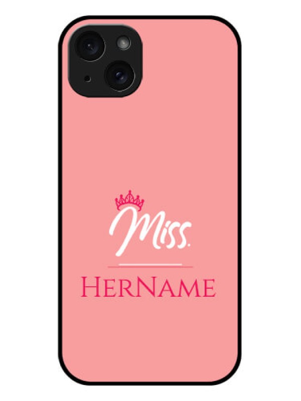 Custom iPhone 15 Plus Custom Glass Phone Case - Mrs With Name Design