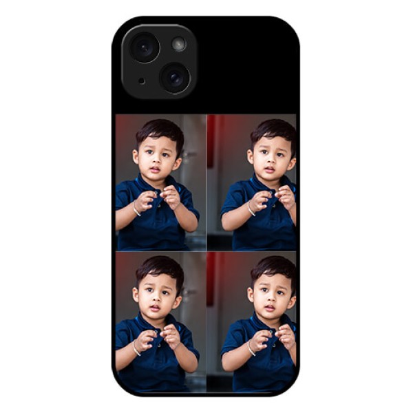 iPhone 15 Plus Custom Glass Phone Case - 4 Image Holder Design