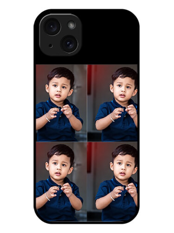 Custom iPhone 15 Plus Custom Glass Phone Case - 4 Image Holder Design