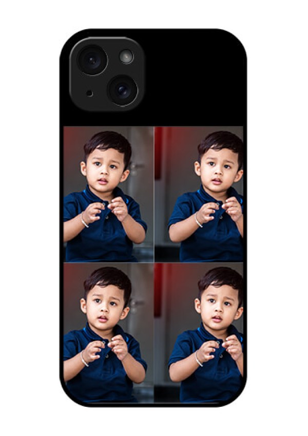iPhone 15 Plus Custom Glass Phone Case - 4 Image Holder Design