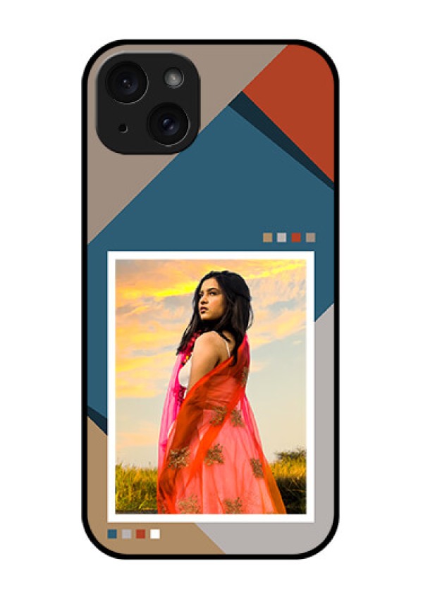 iPhone 15 Plus Custom Glass Phone Case - Retro Color Pallet Design