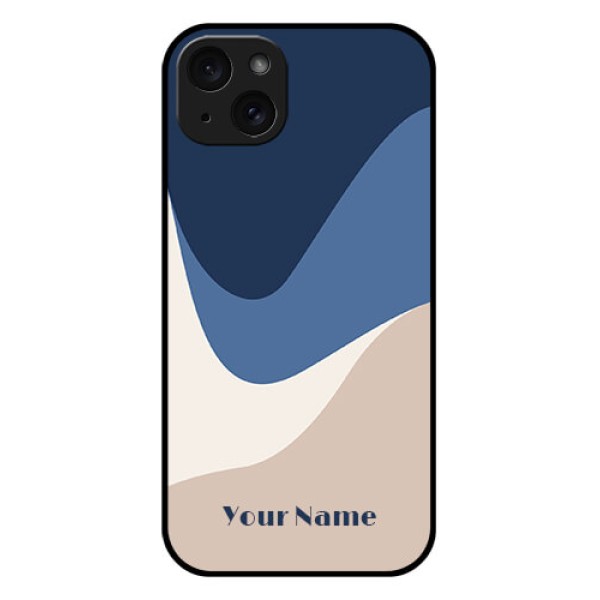 iPhone 15 Plus Custom Glass Phone Case - Abstract Drip Art Design