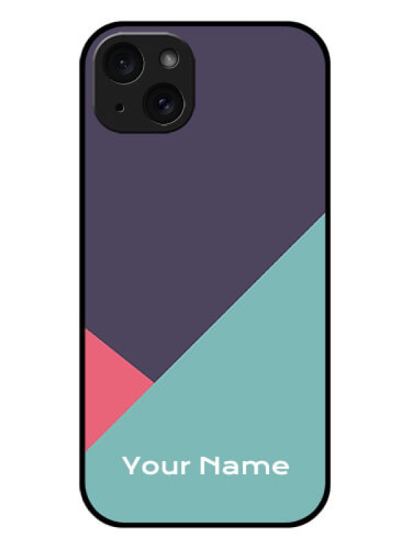 Custom iPhone 15 Plus Custom Glass Phone Case - Tri Color Abstract Design