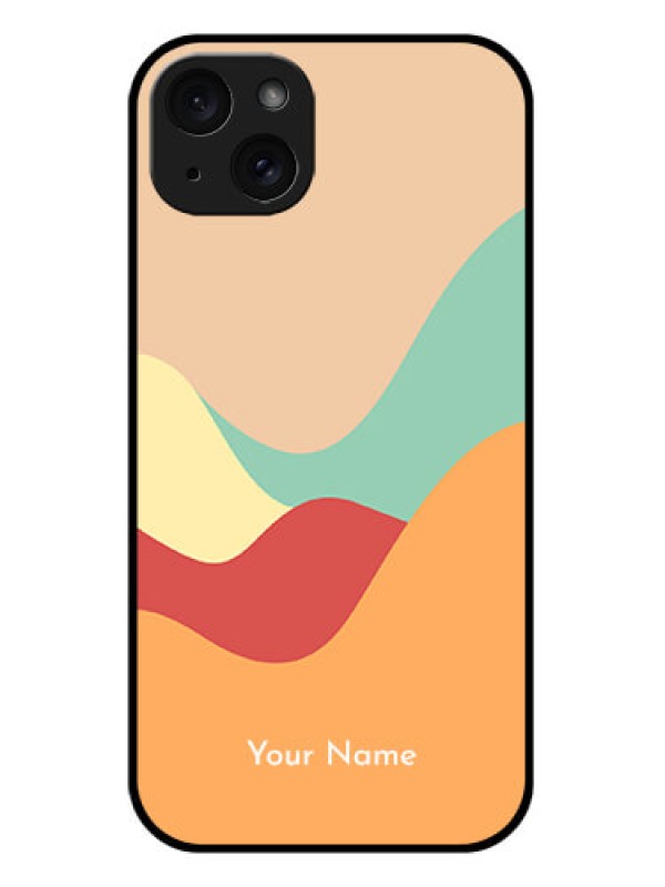 Custom iPhone 15 Plus Custom Glass Phone Case - Ocean Waves Multi - Colour Design