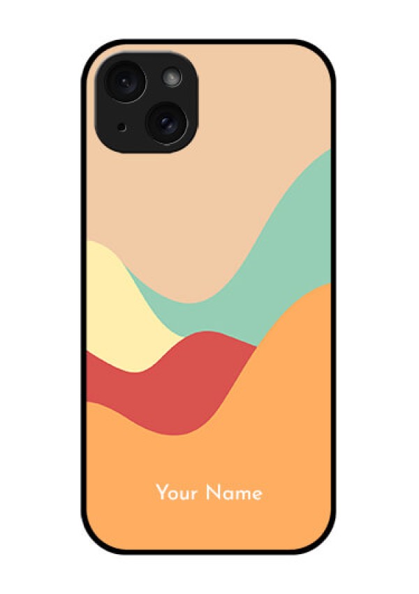 iPhone 15 Plus Custom Glass Phone Case - Ocean Waves Multi - Colour Design