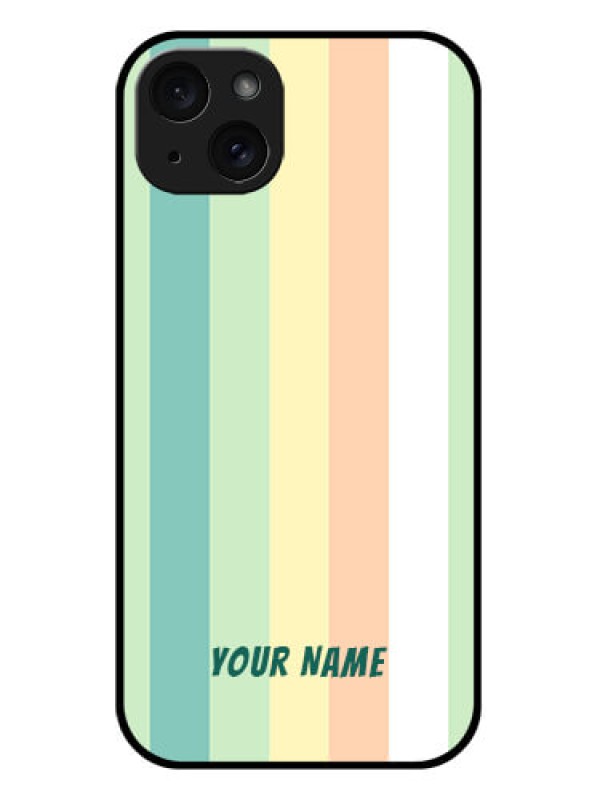 Custom iPhone 15 Plus Custom Glass Phone Case - Multi - Colour Stripes Design