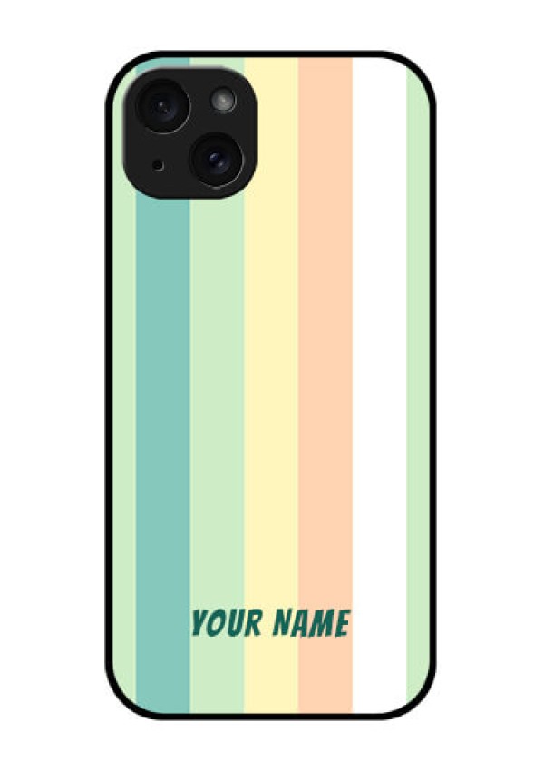 iPhone 15 Plus Custom Glass Phone Case - Multi - Colour Stripes Design