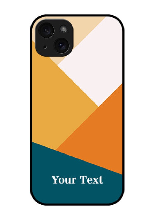 iPhone 15 Plus Custom Glass Phone Case - Stacked Multi - Colour Design