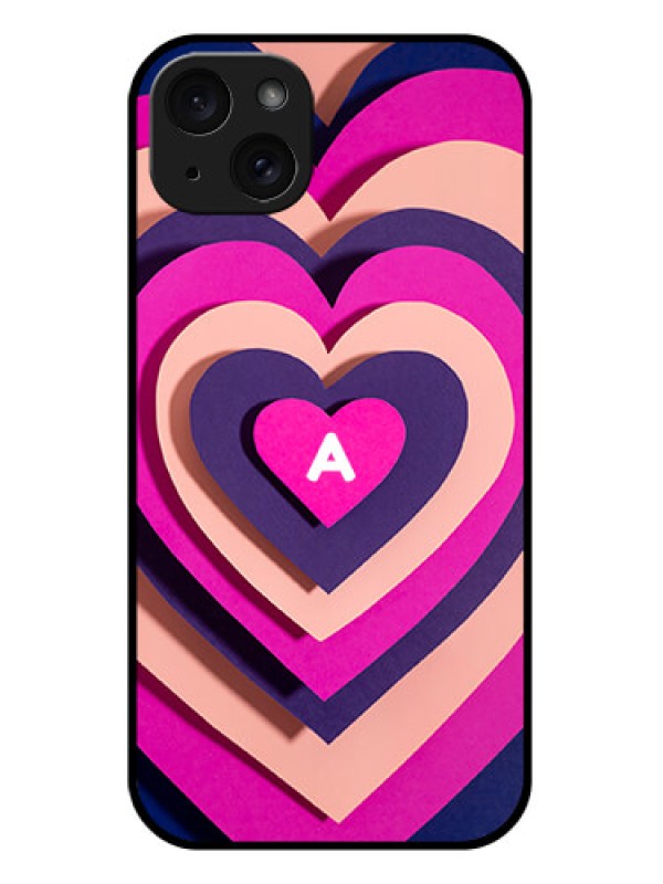Custom iPhone 15 Plus Custom Glass Phone Case - Cute Heart Pattern Design