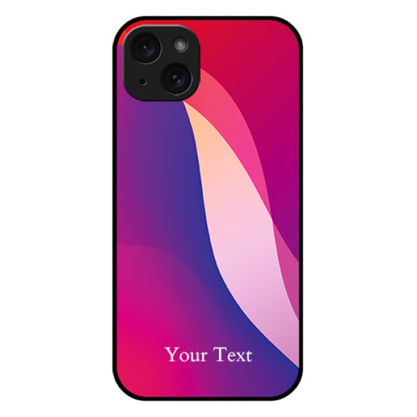 iPhone 15 Plus Custom Glass Phone Case - Digital Abstract Overlap Design