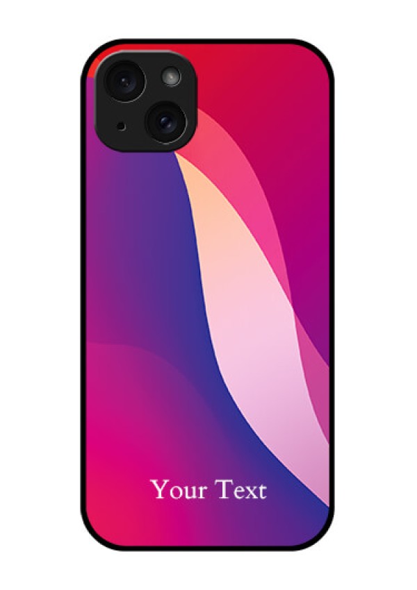 iPhone 15 Plus Custom Glass Phone Case - Digital Abstract Overlap Design