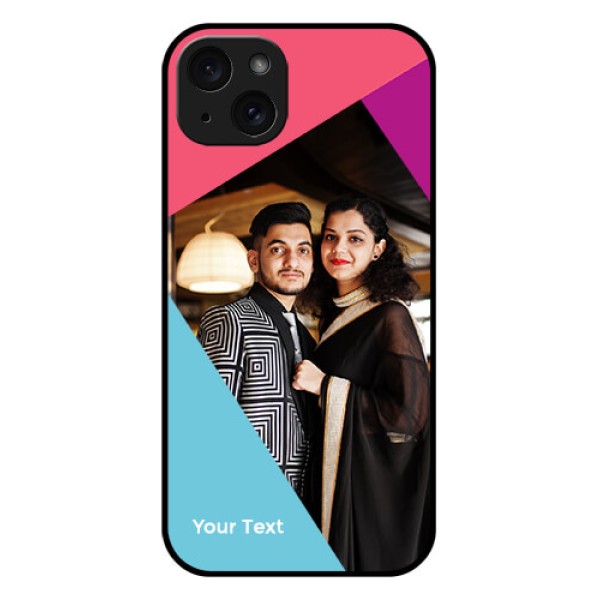 iPhone 15 Plus Custom Glass Phone Case - Stacked Triple Colour Design iPhone 15 Plus Custom Glass Phone Case - Stacked Triple Colour Design