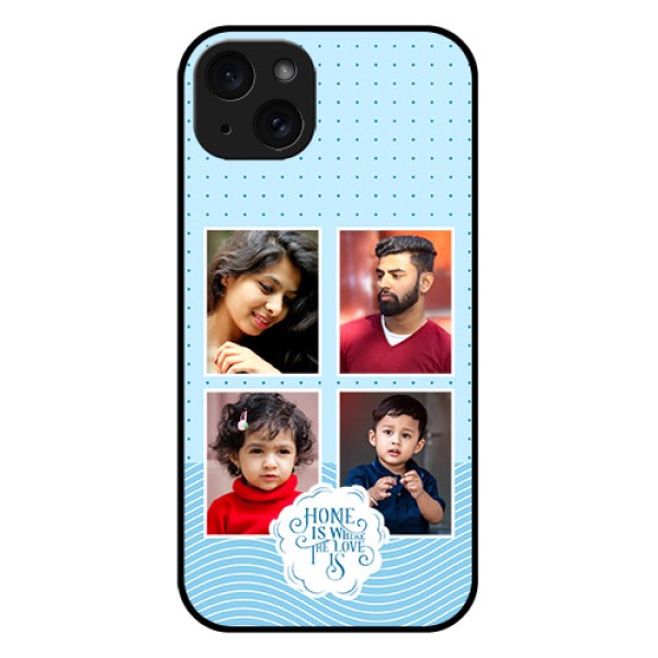 iPhone 15 Plus Custom Glass Phone Case - Cute Love Quote With 4 Pic Upload Design iPhone 15 Plus Custom Glass Phone Case - Cute Love Quote With 4 Pic Upload Design