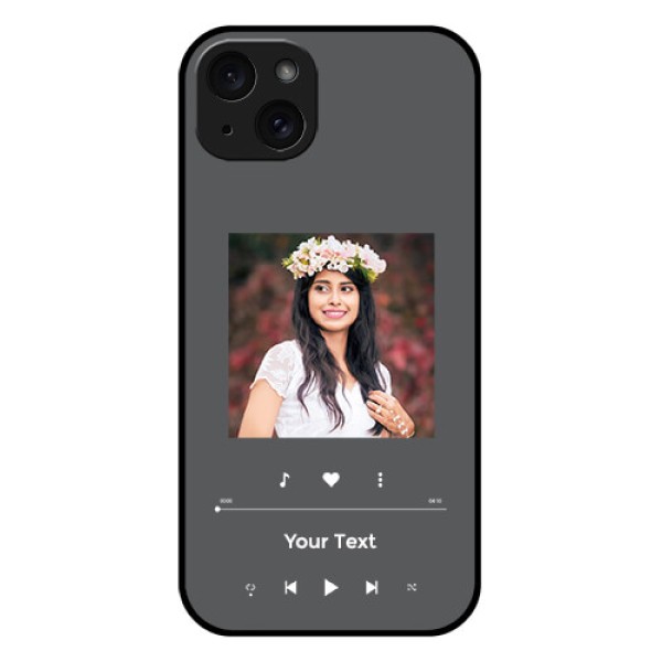 iPhone 15 Plus Custom Glass Phone Case - Play The Music Design