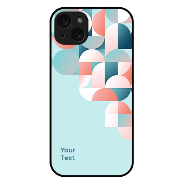 iPhone 15 Plus Custom Glass Phone Case - Stylish Semi - Circle Pattern Design iPhone 15 Plus Custom Glass Phone Case - Stylish Semi - Circle Pattern Design
