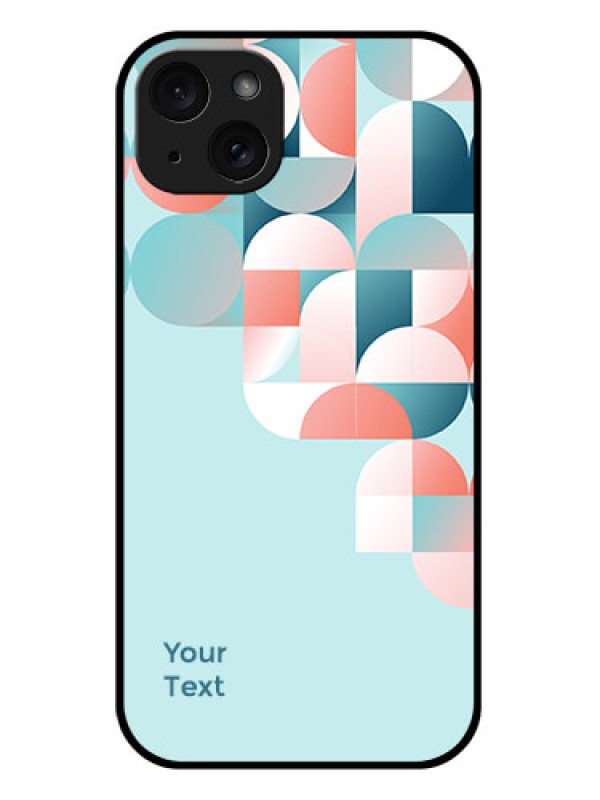 Custom iPhone 15 Plus Custom Glass Phone Case - Stylish Semi - Circle Pattern Design