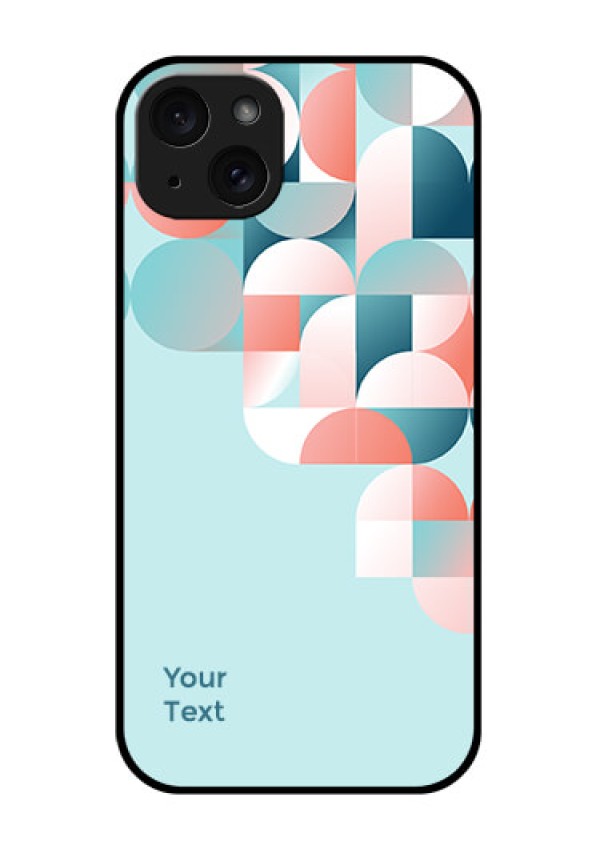 iPhone 15 Plus Custom Glass Phone Case - Stylish Semi - Circle Pattern Design