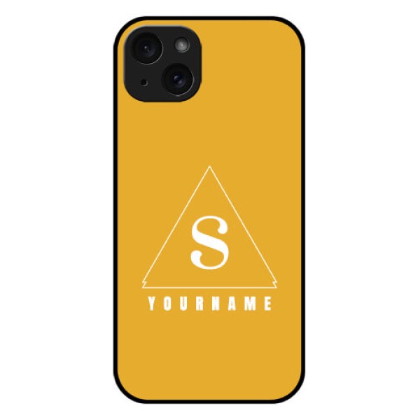 iPhone 15 Plus Custom Glass Phone Case - Simple Triangle Design
