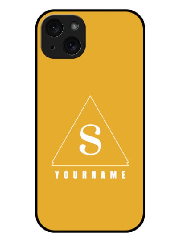 Custom iPhone 15 Plus Custom Glass Phone Case - Simple Triangle Design